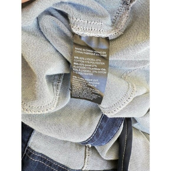 White House Black Market Womens 4 Denim Button Closure Dress cowgirl western - Picture 13 of 14